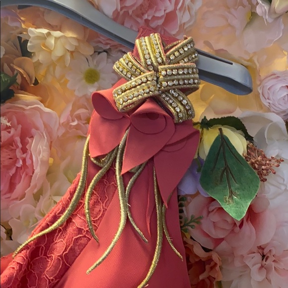 Free Shipping Size 6. Lace Embellished Gown - Picture 3 of 6